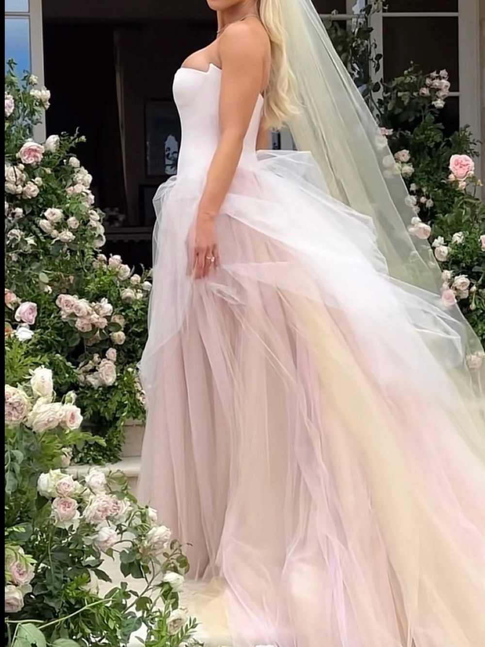 Pink Vera Wang wedding dress - Picture 4 of 8